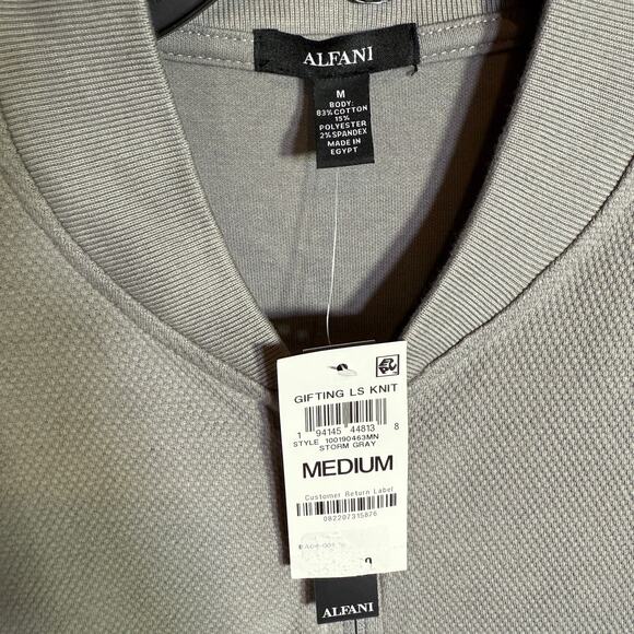 Alfani Men's Pique Knit Bomber Jacket, storm gray  medium  $50 - Picture 5 of 5